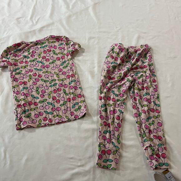 Posh Peanut Pink Cherry Bamboo Pajama Set Girl's 3t/4t - Picture 7 of 8
